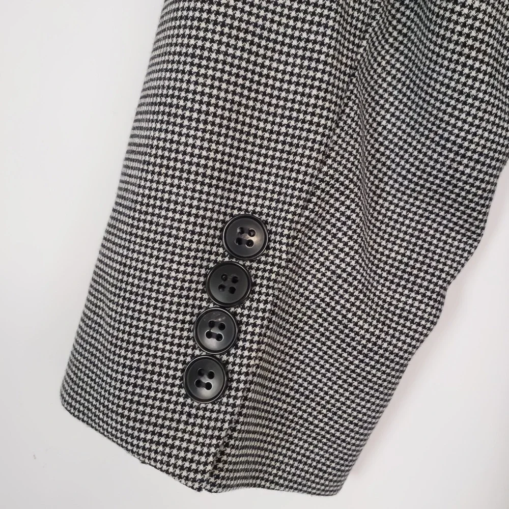 Bonobos x Marzotto Mens 40S Unstructured Grey Houndstooth Tailored Italian Wool
